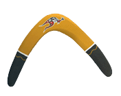 Hand-Made classical Boomerang with kangaroo painting